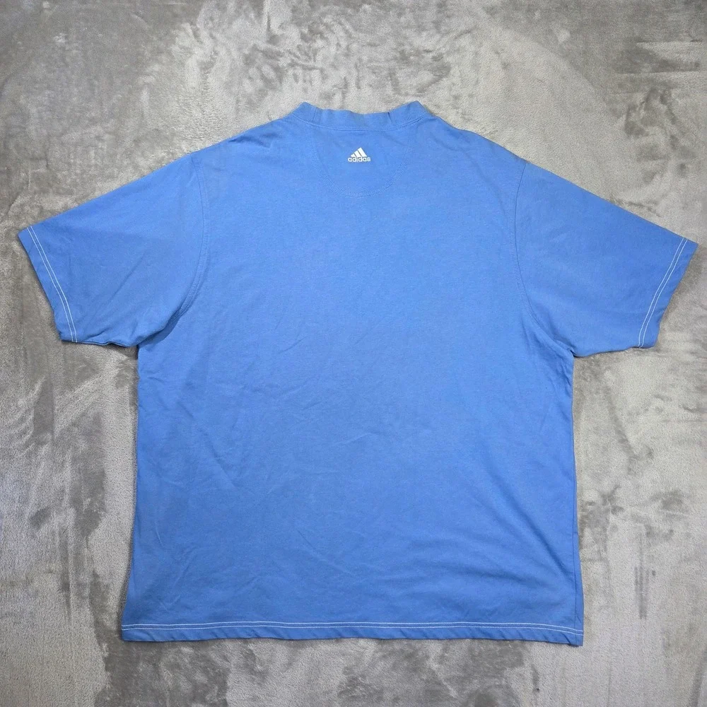 Adidas Men Climalite Stretch Shirt Blue 2XL Short Sleeve 2008 Vintage Athleisure